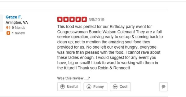 Review from Congress Women Bonnie Watson Coleman Birthday Dinner