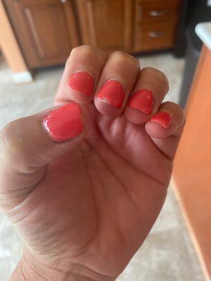 Powder dip nails 7 days old