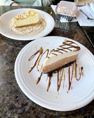 Triple Chocolate Mousse Cake (front) & Cheesecake (back)