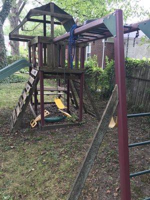 Swing set tear down and removal