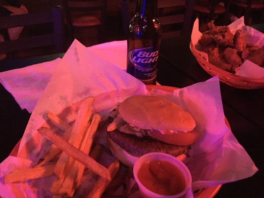 1/2lbs Risko's burger, fries, and wing dings.