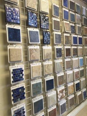 Great selection of tiles and plasters