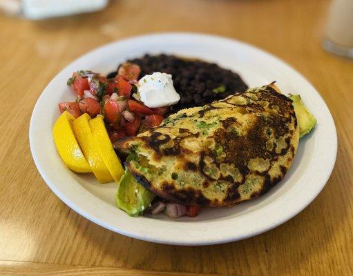 corn cilantro pancake