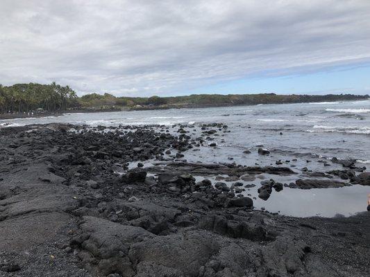 Black sand beach