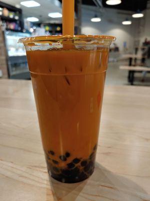 Large Thai milk tea with boba