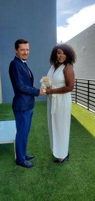 Newly weds so happy to have their wedding ceremony at MiamibeachNotary Offices