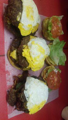 Double Bacon Egg Cheeseburger (DBECB) "Bigger than Me Burger "