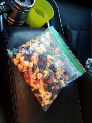 Today's Christmas gift...a bag of trail mix I didn't even know was in my car lolol