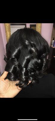 Beautiful Silk press with curls