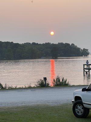 A beautiful sunset in front of Harry's!