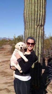 Down Town Strolls owner Ainsley and puppy Franklin