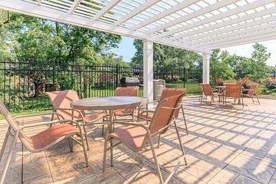 A newly built bbq area is a great way to enjoy the scenery by the pool.