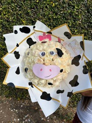 cow shaped bouquet, cute