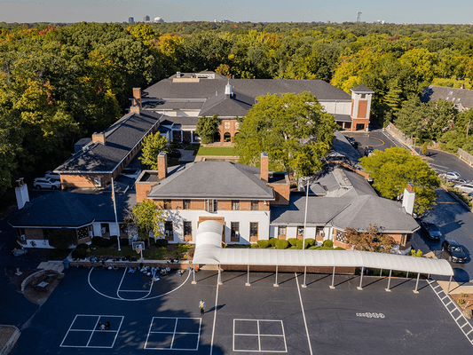 The Avery Coonley School sits on 11 wooded acres.