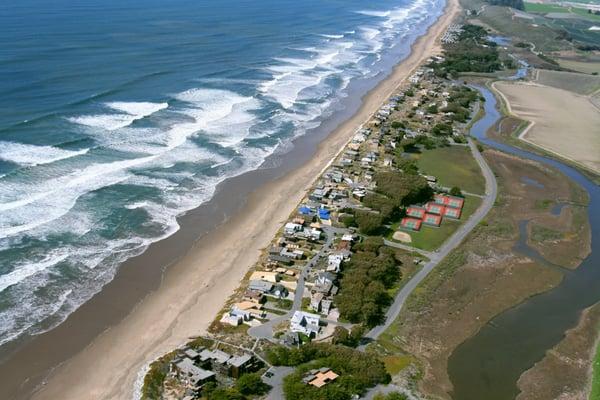 Aerial view of Pajaro Dunes, So. Santa Cruz