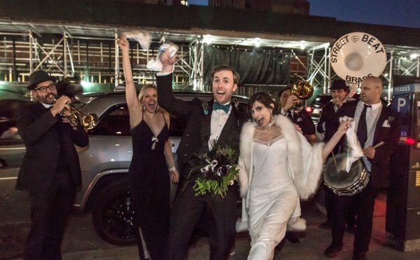 Second line band leading us to the reception - unforgettable experience