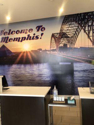 Welcome to Memphis front desk area