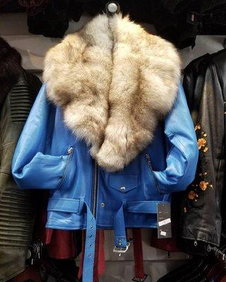 Biker jacket with Fox Fur