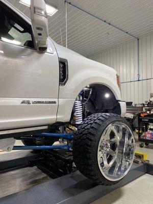 Ford F-250 that received wheels, tires, and BDS Suspension.