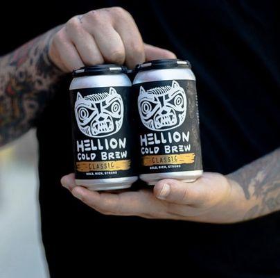 Hellion Cold Brew available in 12oz cans or 5 gallon kegs!