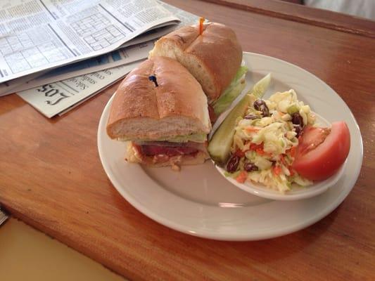 Special of the day! NY steak sandwich W/ a side of slaw.