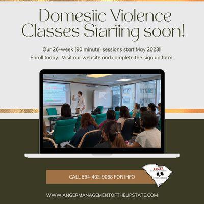 We've added domestic violence classes to our list of services.  We still offer  parenting and anger management classes.