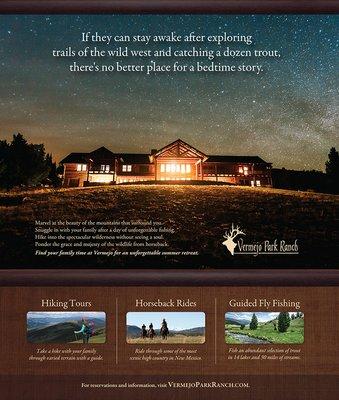 Desert Elements created an ad campaign with print ads for Ted Turner's Vermejo Park Ranch in New Mexico.