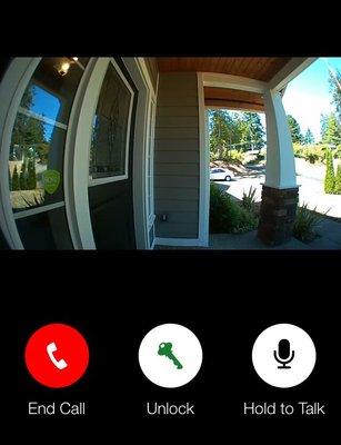 View live footage when someone approaches. You can even talk and listen through your phone.