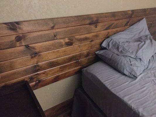 The rooms have this really nice well maintained real wood