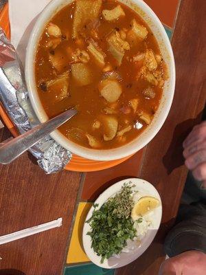 Menudo super delicious , very authentic.  Great Customer service .