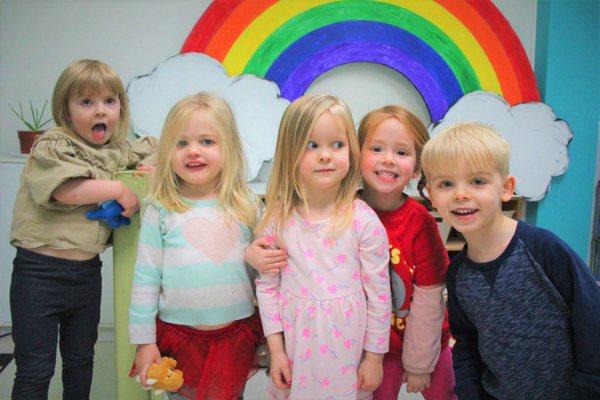 Pre-K kids posing for the camera.