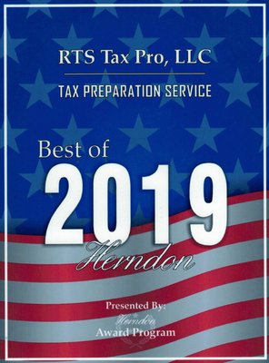 RTS Tax Pro received "Tax Preparation Service Best of 2019" from Herndon Award Program.