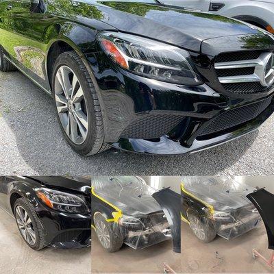 Mercedes Benz fender and bumper cover repair