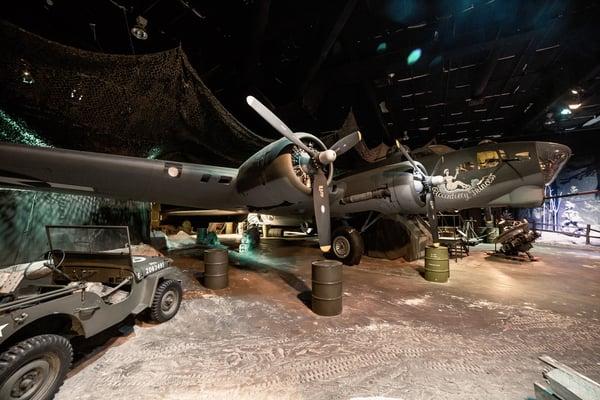 WW2-style B-17 staging area