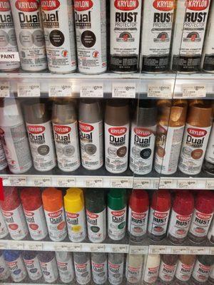 Picking up some spray paint for our home project.