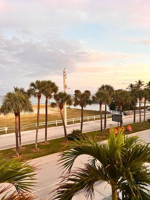 View of the ocean from the rooftop deck