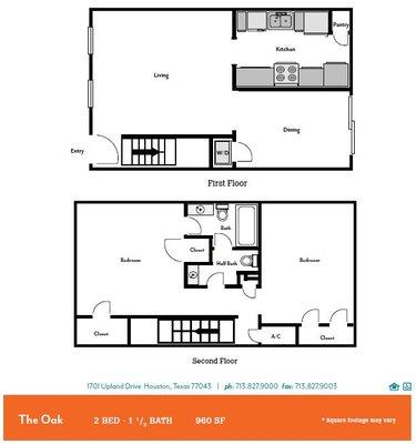 The Oak 2 Bed 1-1/2 Bath