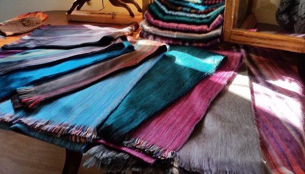 Super soft and beautiful colored alpaca fleece scarves