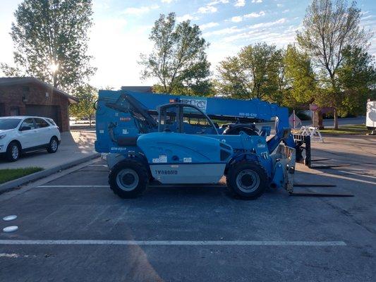 Matching big and Small Genie Telehandlers 5519 - 19' 5500lbs 1056 - 56' 10,000lbs