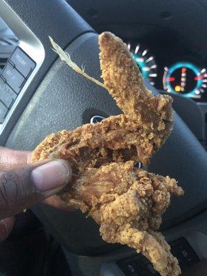 The chicken she received.