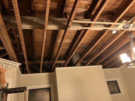 Demolition plaster ceiling