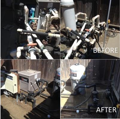 Equipment Repair/Re-Plumb Before and After.