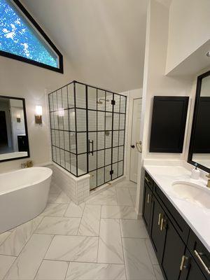 Grid shower glass