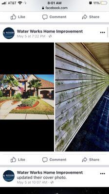 Mildew, mold removal, before and after pictures. Pressure washing services