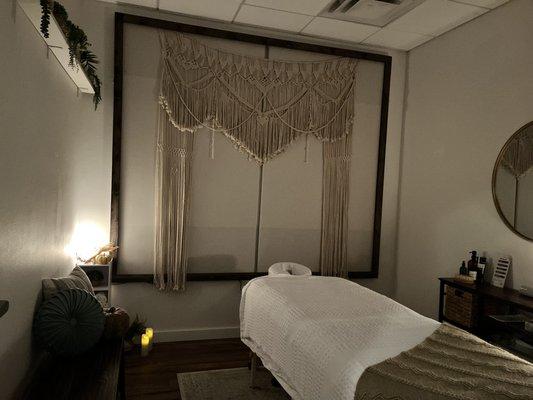 Our treatment room is gorgeous and provides a peaceful space for your service.