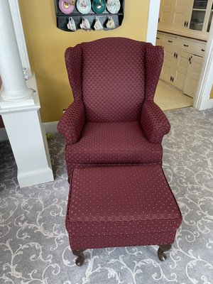 Wing-back chair and ottoman