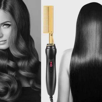 Hot comb hair straightener