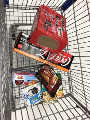 Filling the cart.