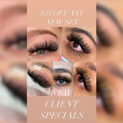 Lash special ending 10/3/2020. For new client full sets only.