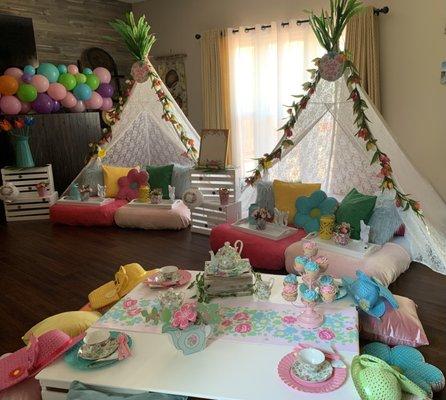 We enjoy seeing children's faces when they have their sleepover party styled with one of our beautiful themes.